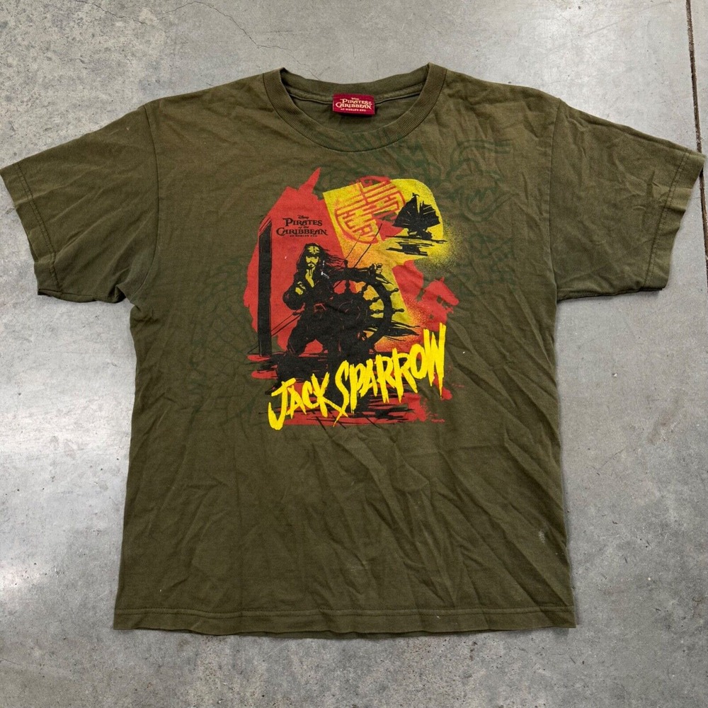 Pirates Of The Caribbean Jack Sparrow Shirt Size XLβ Green At Worlds End